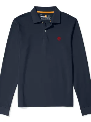 Polo LS piqué slim – Dark Sapphire