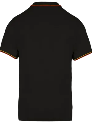Men's short-sleeved polo shirt – Black / Red / Yellow