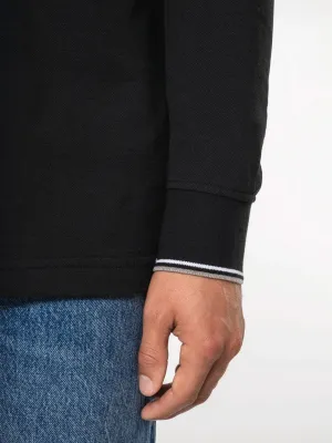 Men’s long-sleeved piqué knit polo shirt
