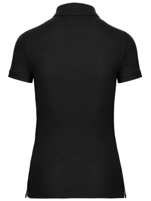 Women's short-sleeved polo shirt – Black