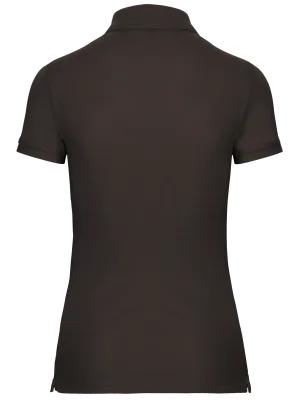 Women's short-sleeved polo shirt – Chocolate