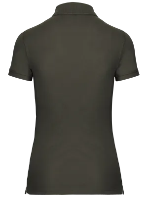 Women's short-sleeved polo shirt – Dark Khaki