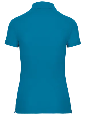 Women's short-sleeved polo shirt – Tropical Blue