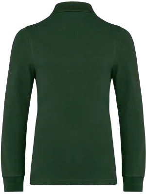 Kids' long-sleeved polo shirt – Forest Green