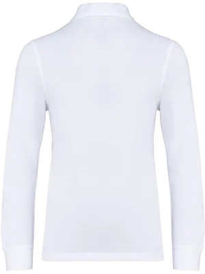 Kids' long-sleeved polo shirt – White