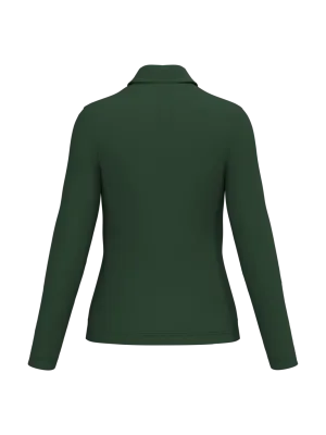 Ladies' long-sleeved polo shirt – Forest Green