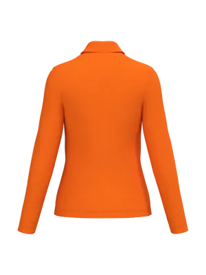 Ladies' long-sleeved polo shirt – Orange