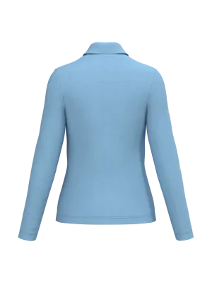 Ladies' long-sleeved polo shirt – Sky Blue