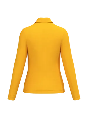 Ladies' long-sleeved polo shirt – Yellow