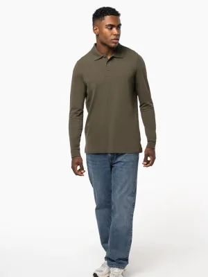 Men's long-sleeved polo shirt