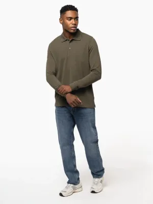Men's long-sleeved polo shirt