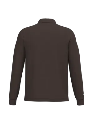 Men's long-sleeved polo shirt – Chocolate