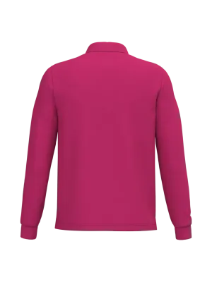 Men's long-sleeved polo shirt – Fuchsia