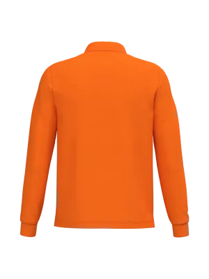 Men's long-sleeved polo shirt – Orange