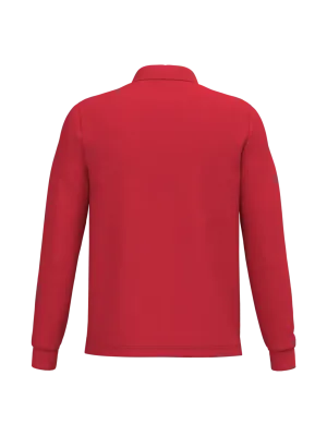 Men's long-sleeved polo shirt – Red
