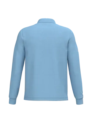 Men's long-sleeved polo shirt – Sky Blue