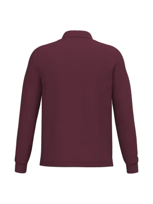 Men's long-sleeved polo shirt – Wine