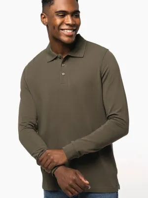 Men's long-sleeved polo shirt
