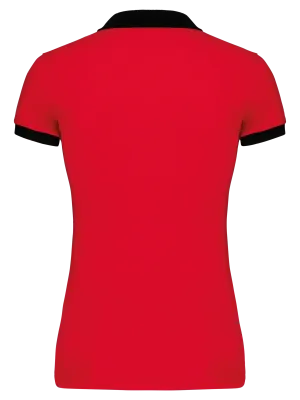 Polo piqué bicolor de mujer – Red / Black