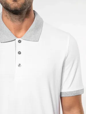 Polo piqué bicolore homme