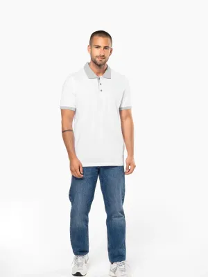 Polo piqué bicolore homme
