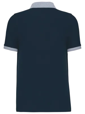 Polo piqué bicolore homme – Navy / Oxford Grey