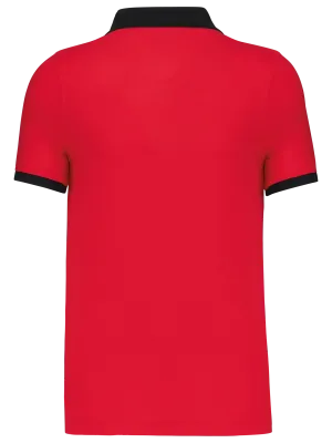 Polo piqué bicolore homme – Red / Black