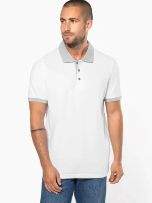 Polo piqué bicolore homme