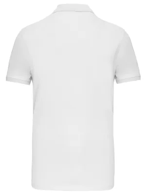 Men's short sleeve piqué polo shirt – White