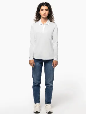 Polo piqué de manga larga Bio180 de mujer