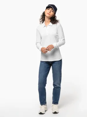 Polo piqué de manga larga Bio180 de mujer