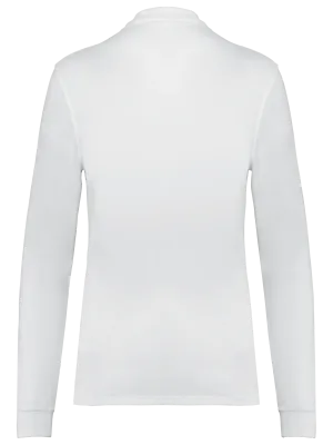 Polo piqué de manga larga Bio180 de mujer – White