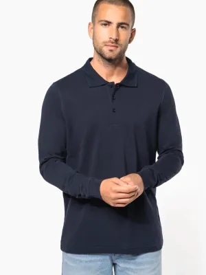 Polo piqué de manga larga de hombre