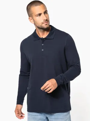 Polo piqué de manga larga de hombre
