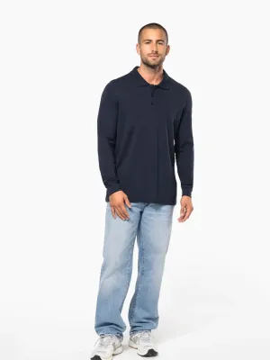 Polo piqué de manga larga de hombre