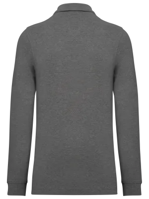 Polo piqué manches longues Bio180 homme – Grey Heather