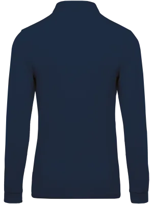Polo piqué de manga larga de hombre – Navy