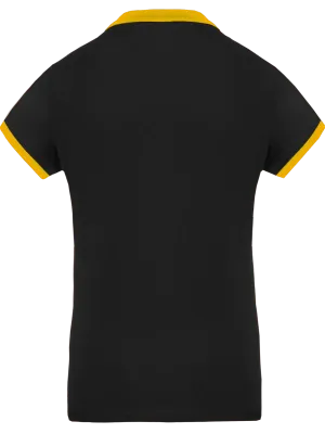 Ladies’ performance piqué polo shirt – Black / Yellow
