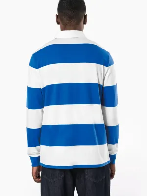 Unisex long-sleeved striped polo shirt