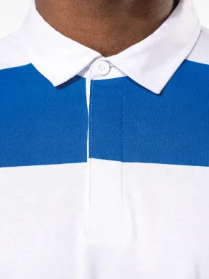 Unisex long-sleeved striped polo shirt