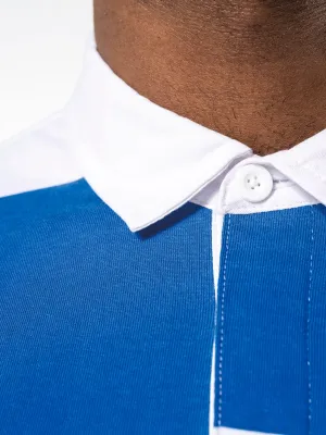 Unisex long-sleeved striped polo shirt