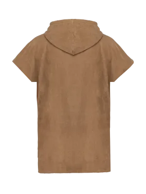 Kids hooded towelling poncho – Camel