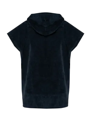 Kids hooded towelling poncho – Navy