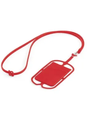 NICOLAUS. Porte-cartes avec support pour smartphone – Rouge