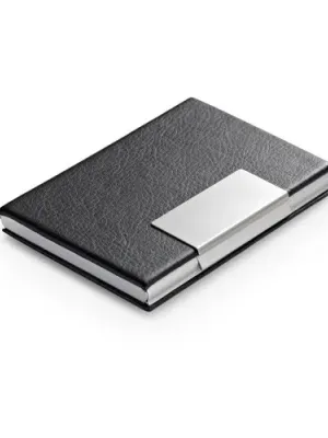 REEVES. Porte-cartes en aluminium et PU – Noir