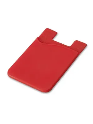 SHELLEY. Porte-cartes en silicone pour smartphone – Rouge