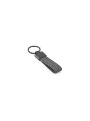 RAVEN. Porte-clés de forme rectangulaire en métal et pet recyclé (30% recyclé) – Gris foncé