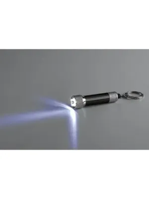 RE-LERGAN. Porte-clés en aluminium (92 % recyclé) avec lampe de poche LED à 3 lumières