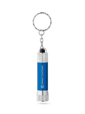 RE-LERGAN. Porte-clés en aluminium (92 % recyclé) avec lampe de poche LED à 3 lumières