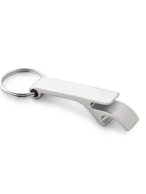 BAITT. Porte-clés en aluminium avec ouvre-capsules – Argenté satiné